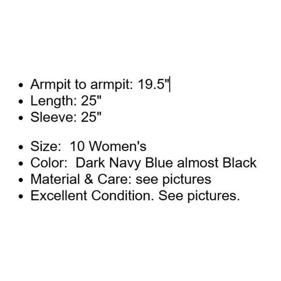 Ann Taylor Jacket Womens 10 Dark Navy Blue Wool Blend Lined Blazer Pockets - Picture 4 of 15